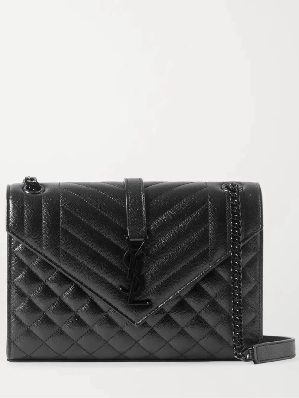 YVES SAINT LAURENT Envelope medium quilted textured -leather shoulder bag
